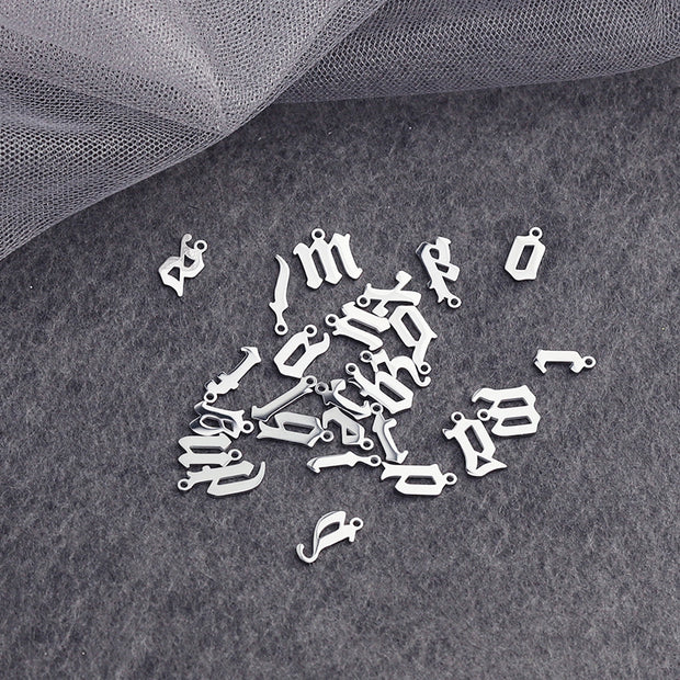 26pcs One set 6X14mm Cut-out  Gothic letter initial charms