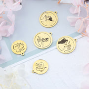 10pcs 25mm Laser Engraved Gesture Password Charms Gesture Icons Pendant