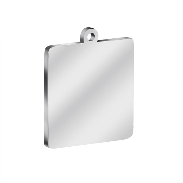 50pcs 8x15mm Custom Logo Stainless steel Rectangle charm tag