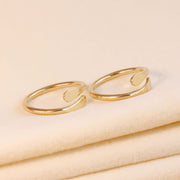 10pcs Custom Logo Smooth Oval Stacking Rings Adjustable Brass Rings