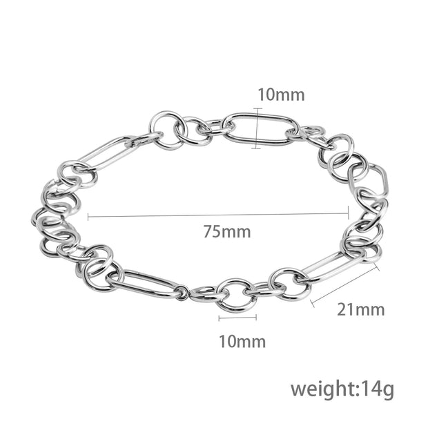 5pcs Wholesale Rectangle Link Paperclip Bracelet Adjustable Paper Clip Chains
