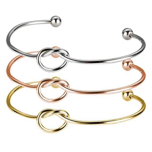 10pcs Stainless Steel adjustable basic wired knot bracelets