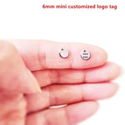 50pcs Laser Engraved  Custom logo mini round jewelry tags 6mm