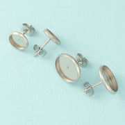 20pairs(40pcs) Stainless Steel Mini  Round Earrings Pins