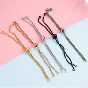 5pcs 2mm Square box chain Bracelet chain with stopper beads