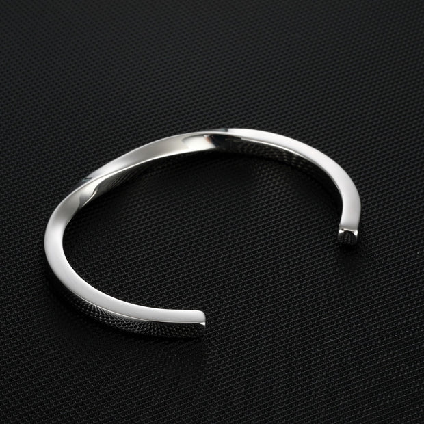 4pcs Engravable Stainless  Steel Mobius Bangles adjustable Open Cuff Blanks