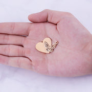 5 sets 25X36mm Heart  Butterfly  Puzzle  Necklace Pendants blanks