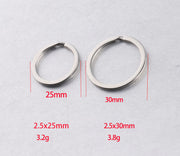 30pcs 25mm 30mm stainless steel key ring accessories