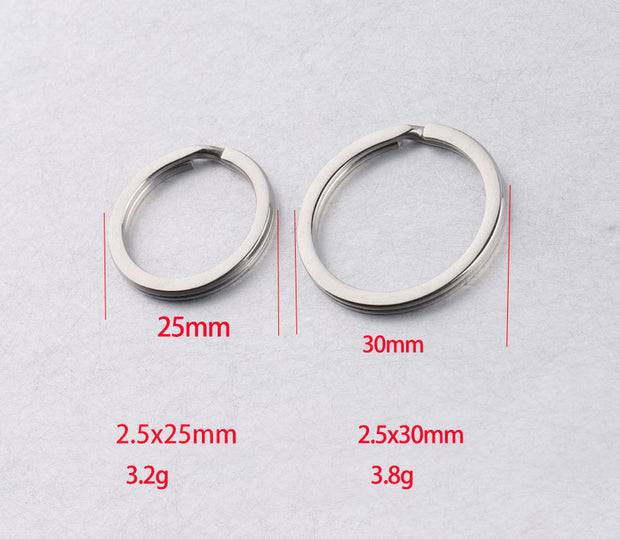 30pcs 25mm 30mm stainless steel key ring accessories