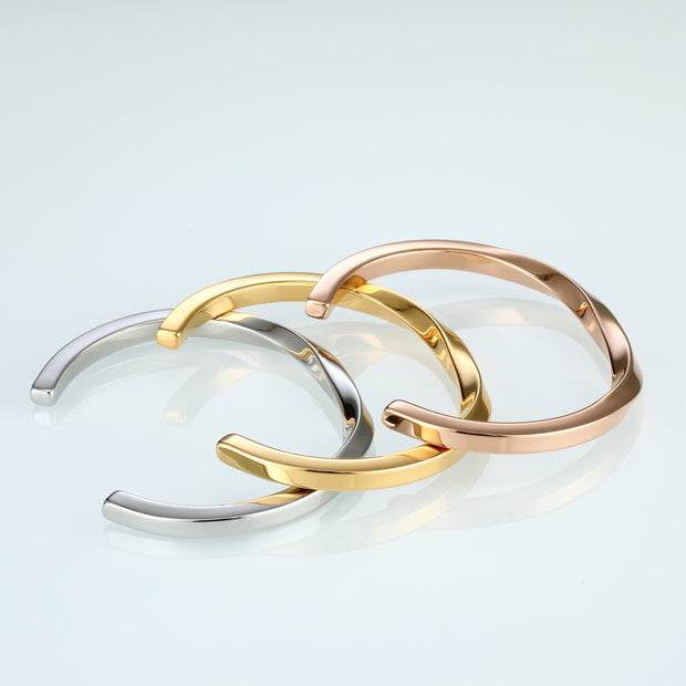 4pcs Engravable Stainless  Steel Mobius Bangles adjustable Open Cuff Blanks