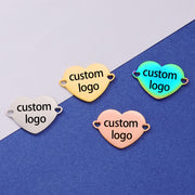 30pcs Laser Engraved  Custom logo heart jewelry tags