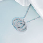 Stainless Steel Custom Family Name Circle Hoop Necklace