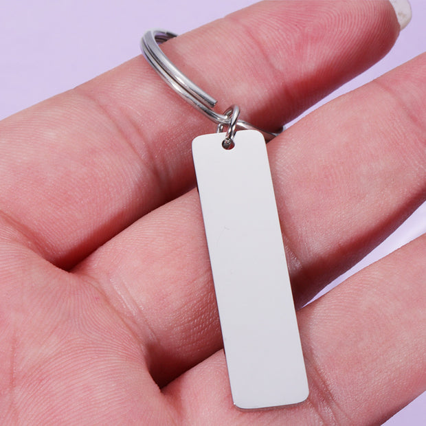 10pcs High polished Stainess steel Rectangle Bar keychain blanks
