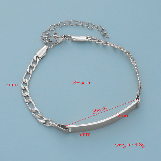5pcs Stainless Steel Engraved Kid's Bracelets Adjustable Bangles Blanks