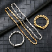 Titanium Steel Byzantium Chain Necklace Hip Hop Choker Byzantium Bracelet