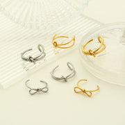 10pcs stainless steel adjustable knot rings bowknot rings blanks