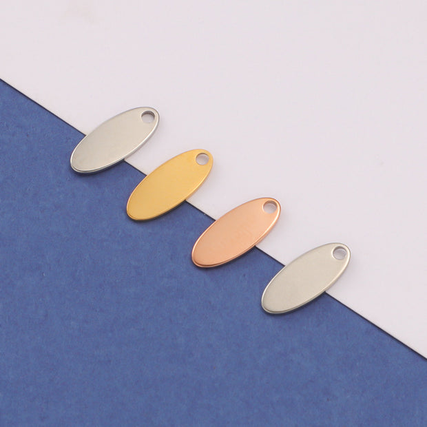 50pcs 12x5mm  mini oval jewelry tags extender chain charms blanks