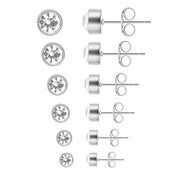 5pairs(10pcs) Stainless Steel Mini Beaded Earrings Crystal Earrings