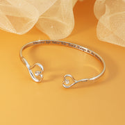 Double Heart Bowknot Bracelet Engraved NOT SISTERS Bangle Friendship Jewelry Gift