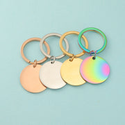 10pcs High polished Stainess steel 25mm Circle disc charm keychain blanks