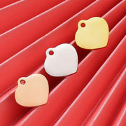 30pcs Mirror polished Custom logo Heart  jewelry  charm necklace tags