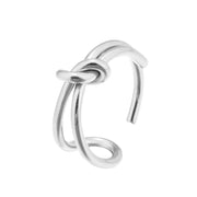 10pcs stainless steel adjustable knot rings bowknot rings blanks