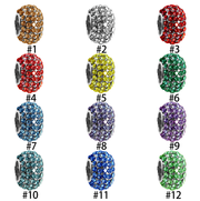 5pcs Paved Crystone Beads Fit Bracelet Charm for Diy Jewelry Making