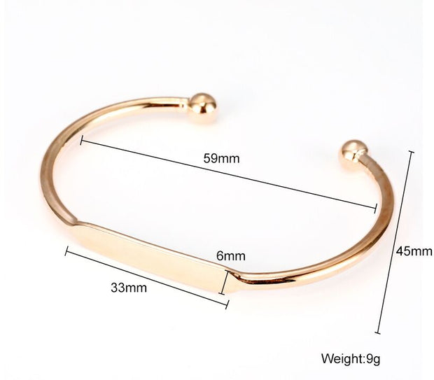 20pcs Personalized Brass bangle bracelet with custom logo design plate