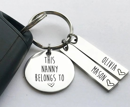 Extra Keyring Offer!Custom family name keychain Gift to NANNY