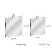 20pcs High Polished Stainless steel Rectangle Square charm tag blanks