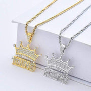 Diamond Crown Name Necklace