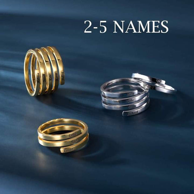 10pcs stainless steel engraved names stacking rings blanks