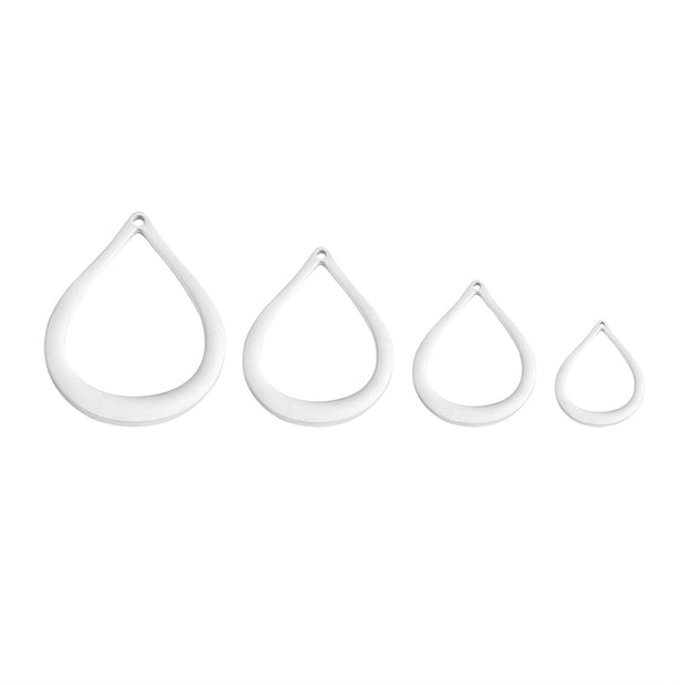 50pcs blanks Hollow Teardrop necklace jewelry charm tags
